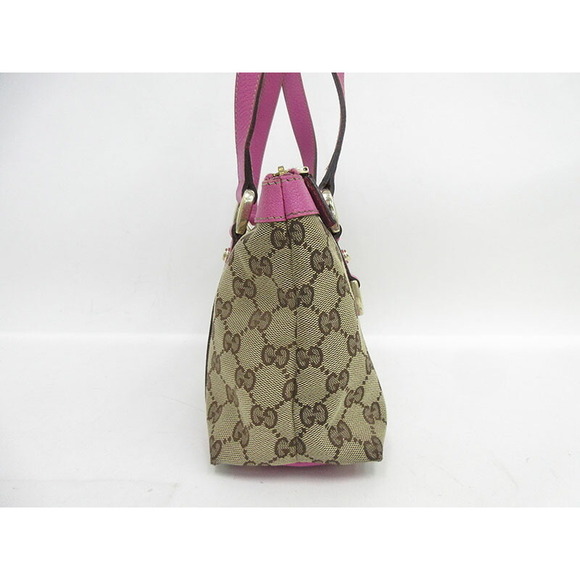 Gucci Handbags - Gucci Canvas Pink GG Bag Tote Abbey Beige